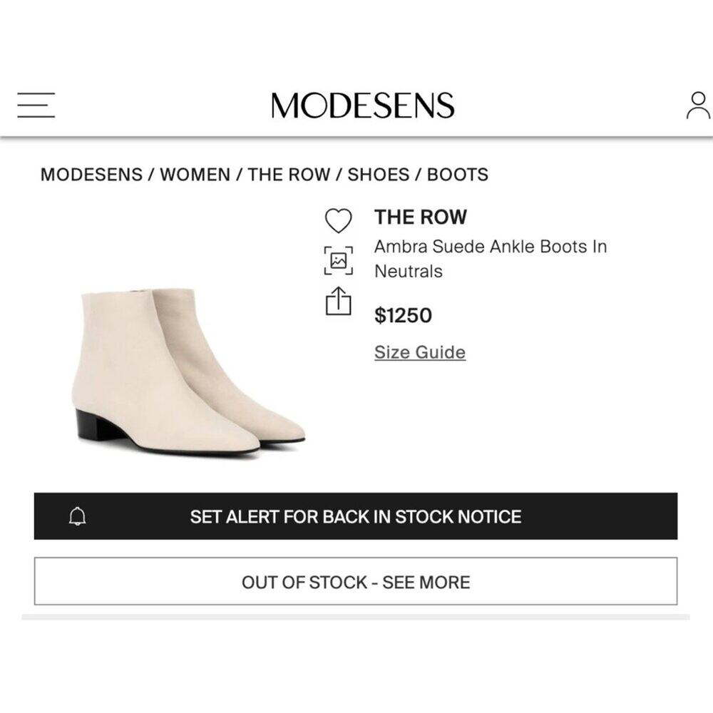 The Row Ambra‎ Beige Suede Ankle Boots Size 40.5 Quiet Luxury Pointed Toe - Picture 10 of 10